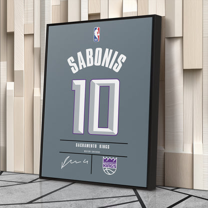 Domantas Sabonis Kings Jersey Canvas Print | Wall Art Decor