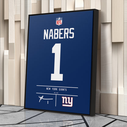 Malik Nabers New York Giants Jersey Canvas Wall Art