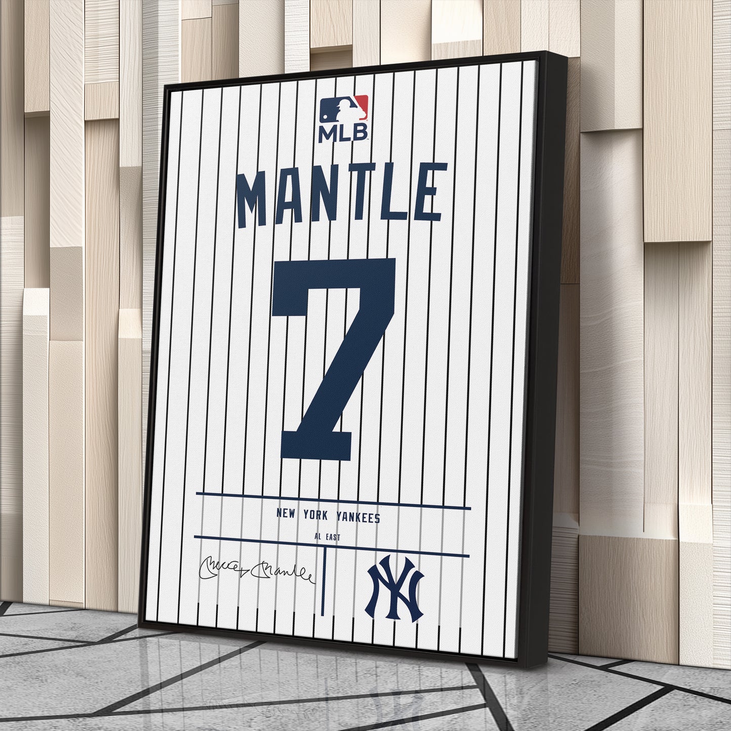 Mickey Mantle Yankees Jersey Canvas Print | Wall Art Decor