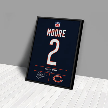 D.J. Moore Bears Jersey Canvas Print | Wall Art Decor