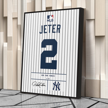 Derek Jeter Yankees Jersey Canvas Print | Wall Art Decor