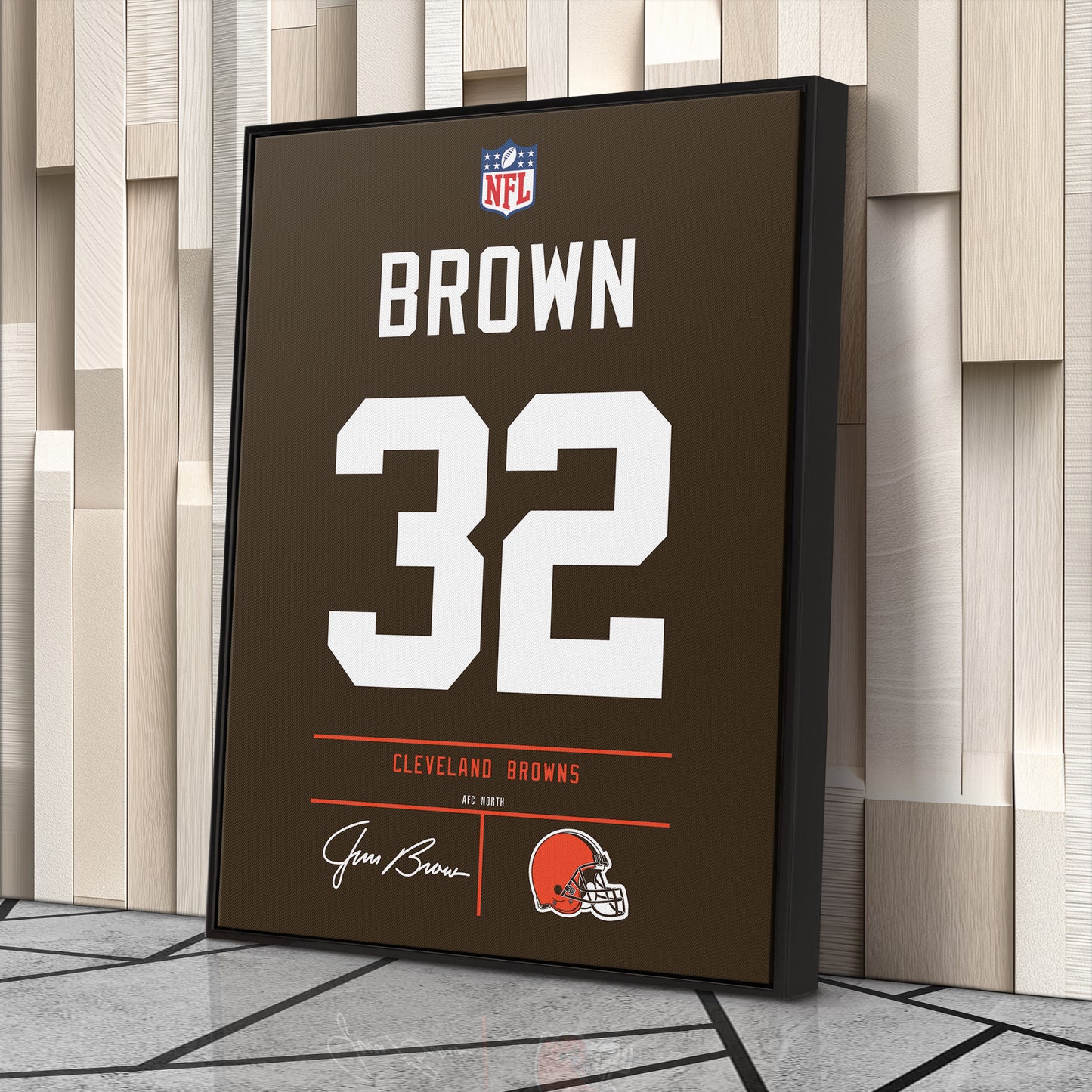 Jim Brown Cleveland Browns Jersey Canvas Wall Art