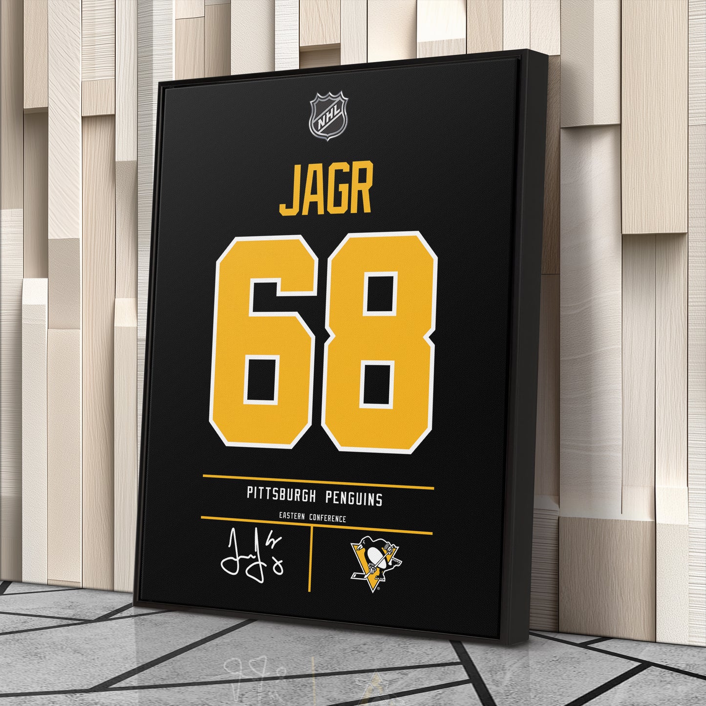 Jaromir Jagr Pittsburgh Penguins Jersey Canvas Wall Art