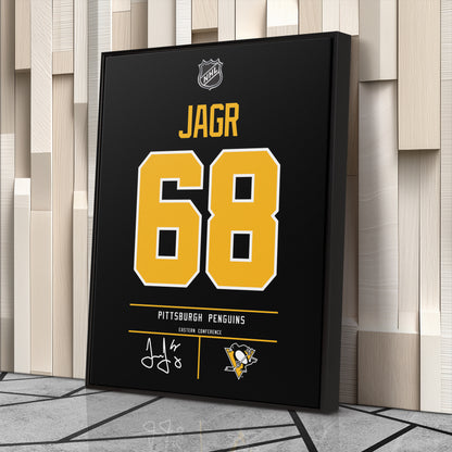 Jaromir Jagr Pittsburgh Penguins Jersey Canvas Wall Art