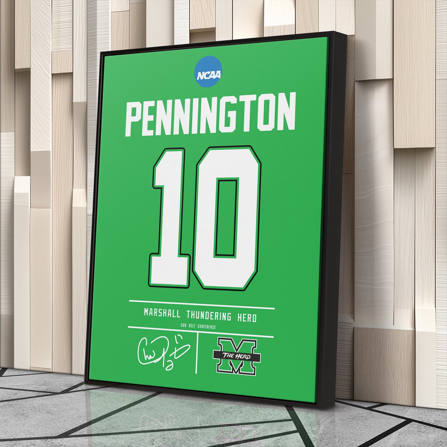 Chad Pennington Thundering Herd Jersey Canvas Print | Wall Art Decor