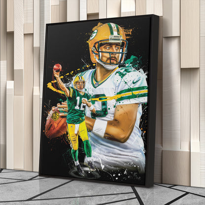 Aaron Rodgers Packers Canvas Print | Green Bay Football Wall Art