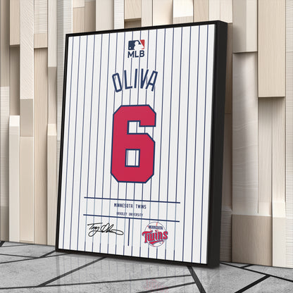 Tony Oliva Minnesota Twins Jersey Canvas Wall Art