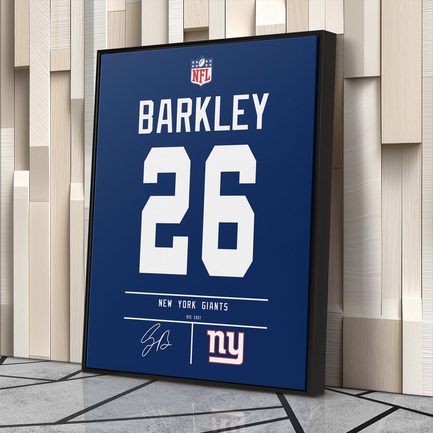Saquon Barkley Giants Jersey Canvas Print | Wall Art Decor