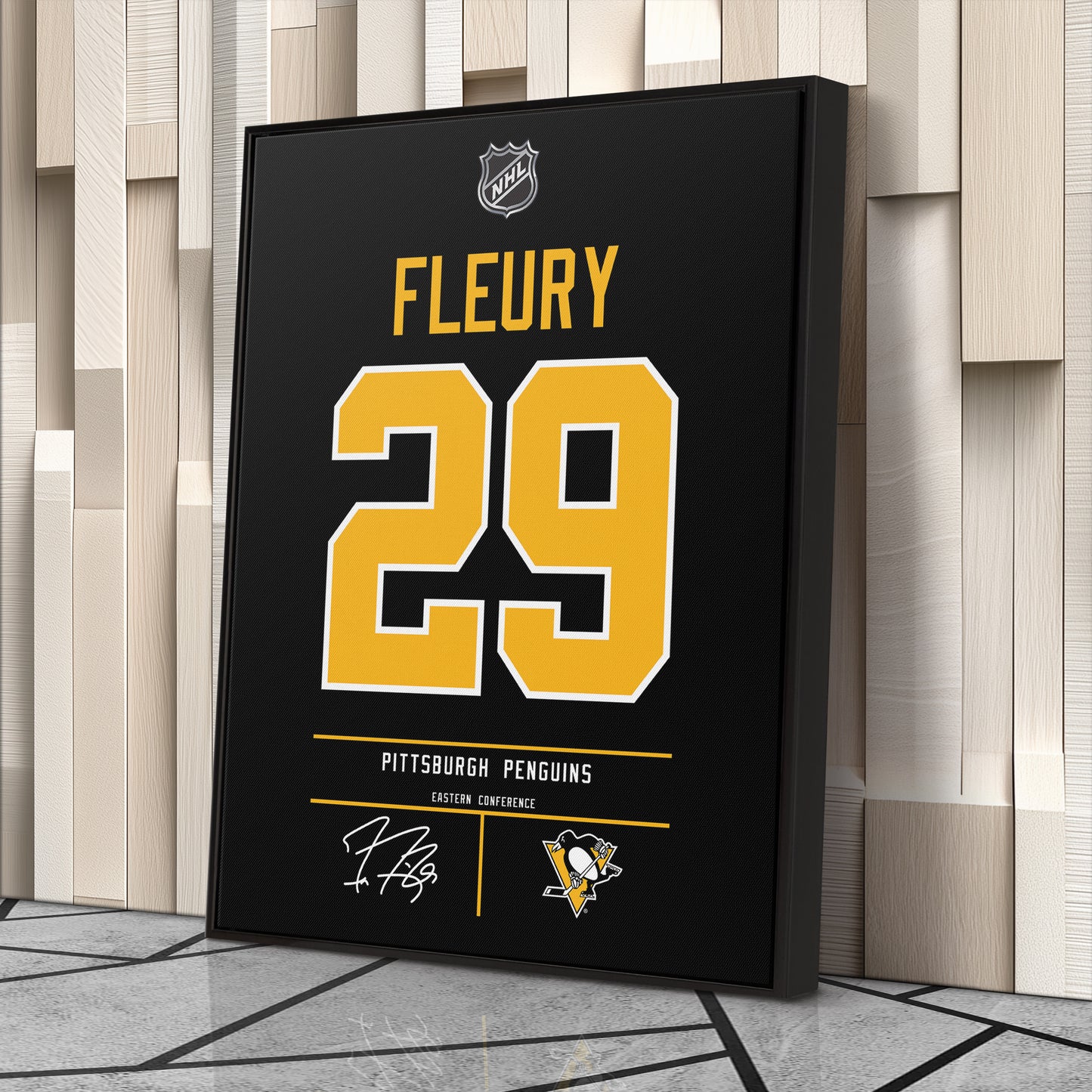 Marc-André Fleury Pittsburgh Penguins Jersey Canvas Wall Art