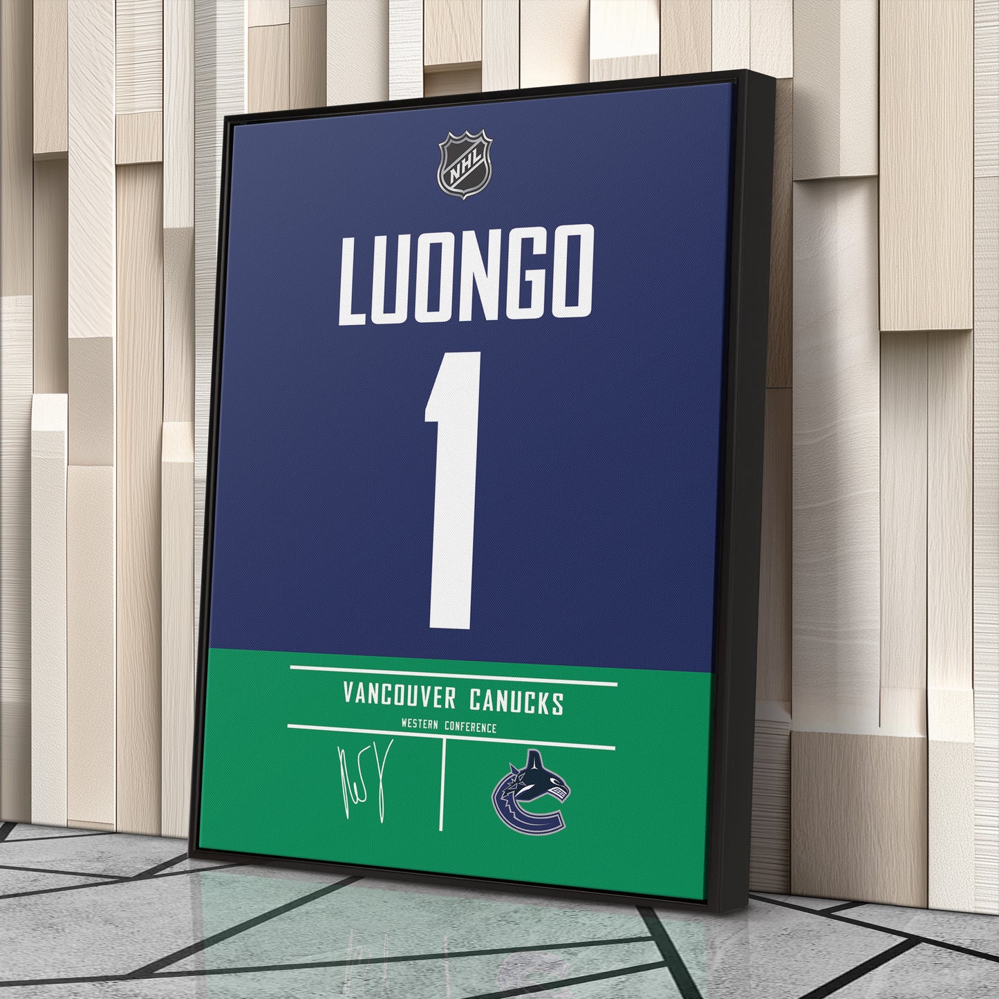 Roberto Luongo Canucks Jersey Canvas Print | Wall Art Decor