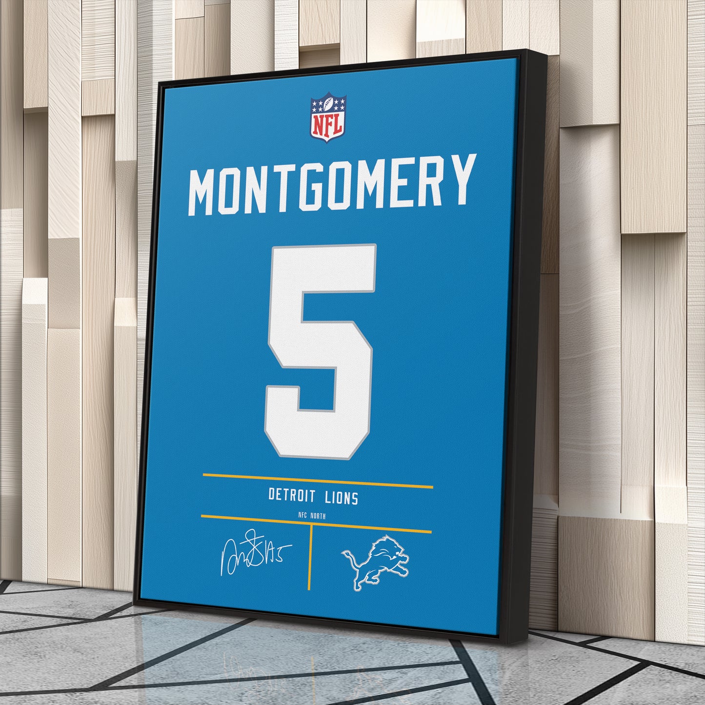 David Montgomery Lions Jersey Canvas Print | Wall Art Decor