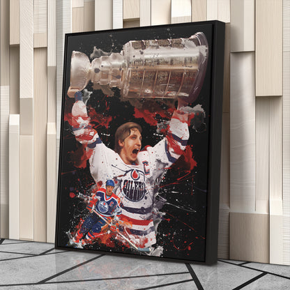 Wayne Gretzky Edmonton Oilers Canvas Print | NHL Hockey Wall Art