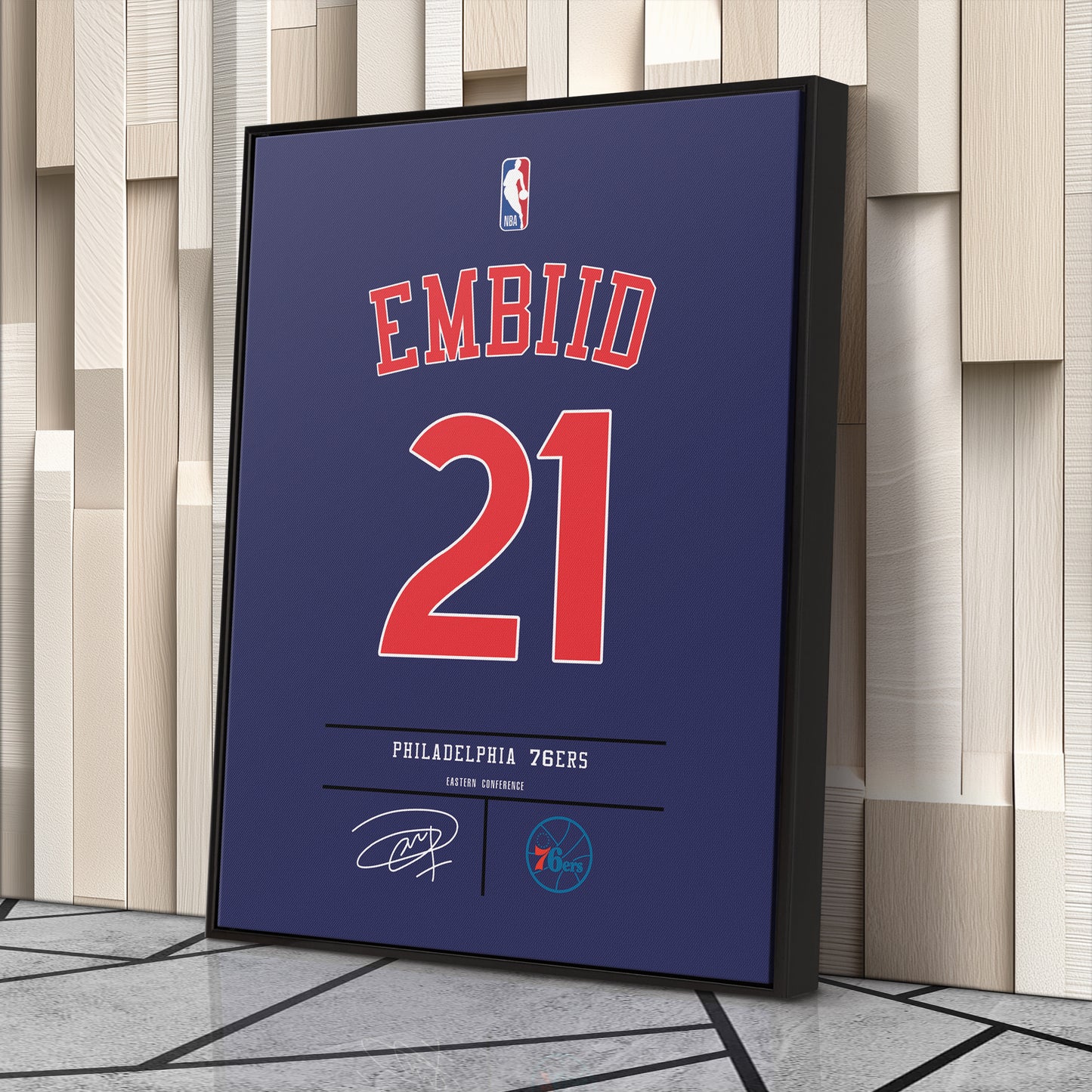 Joel Embiid 76ers Jersey Canvas Print | Wall Art Decor