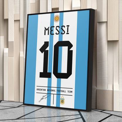 Lionel Messi Argentina Jersey Canvas Print | Soccer Wall Art Decor