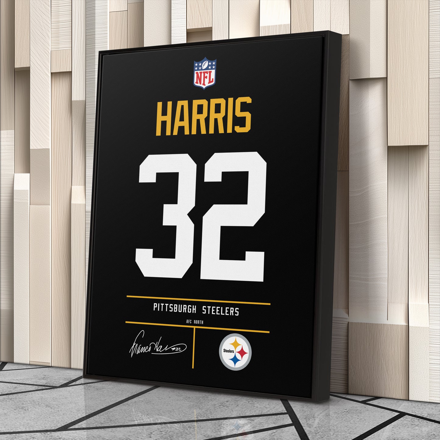 Franco Harris Pittsburgh Steelers Jersey Canvas Wall Art