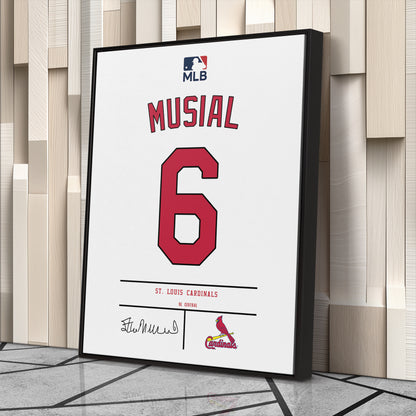 Stan Musial St. Louis Cardinals Jersey Canvas Wall Art