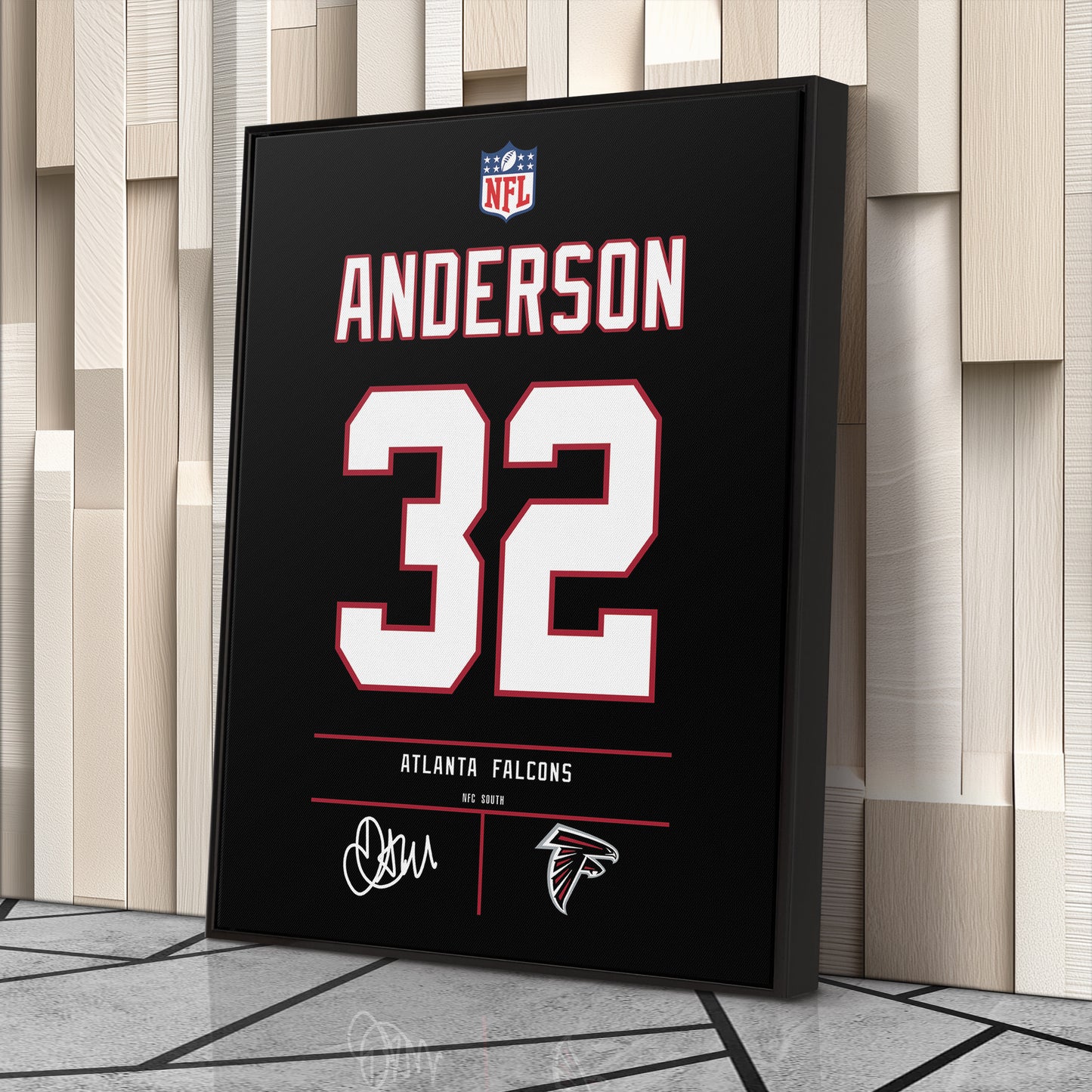 Jamal Anderson Atlanta Falcons Jersey Canvas Wall Art