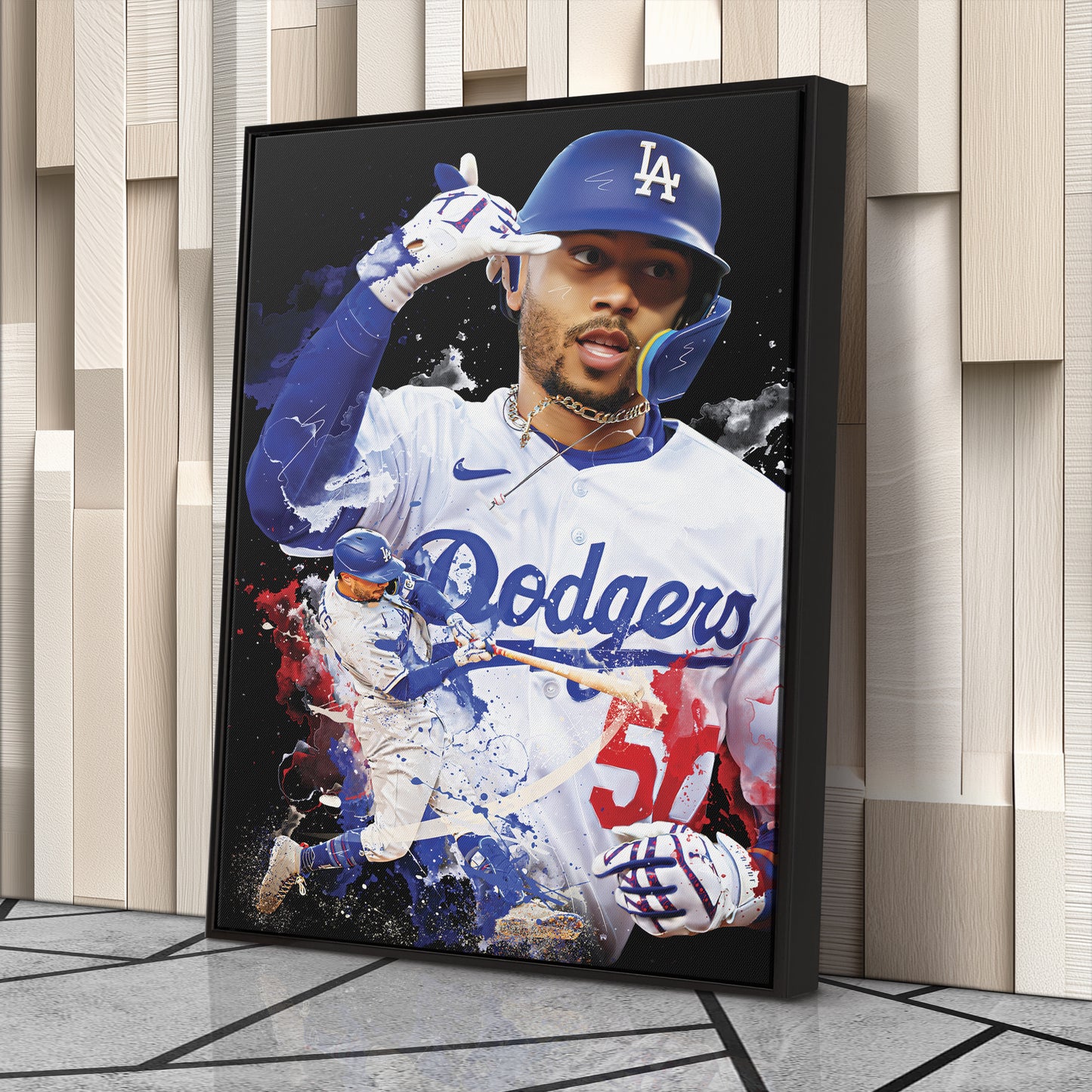 Mookie Betts Dodgers Canvas Print | Los Angeles Baseball Wall Art