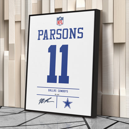 Micah Parsons Cowboys Jersey Canvas Print | Wall Art Decor