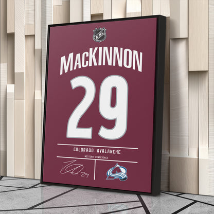 Nathan MacKinnon Avalanche Jersey Canvas Print | Wall Art Decor