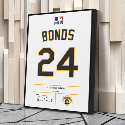 Barry Bonds Pirates Jersey Canvas Print | Wall Art Decor