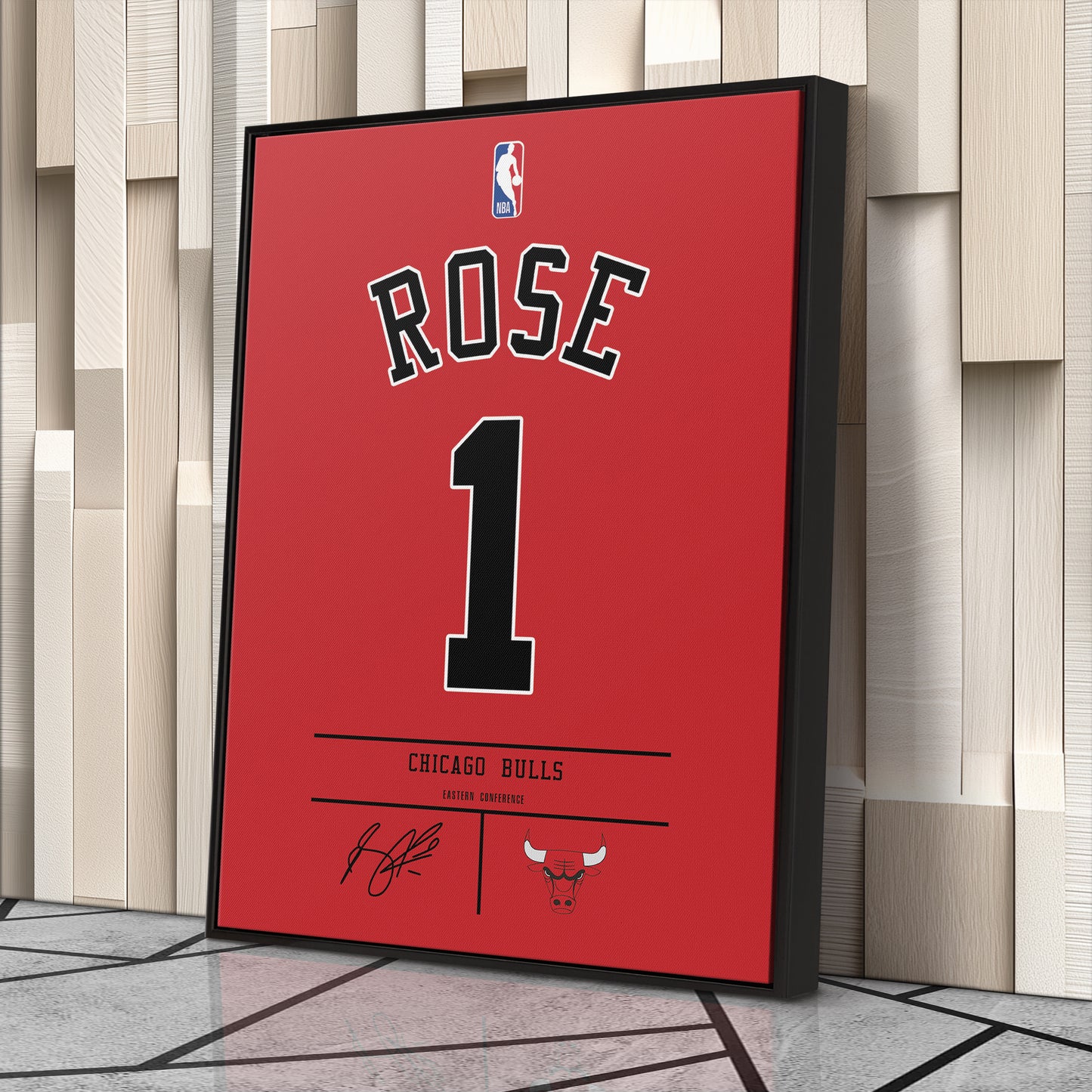 Derrick Rose Chicago Bulls Jersey Canvas Wall Art