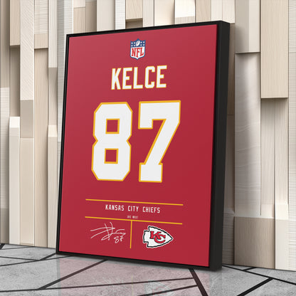 Travis Kelce Chiefs Jersey Canvas Print | Wall Art Decor