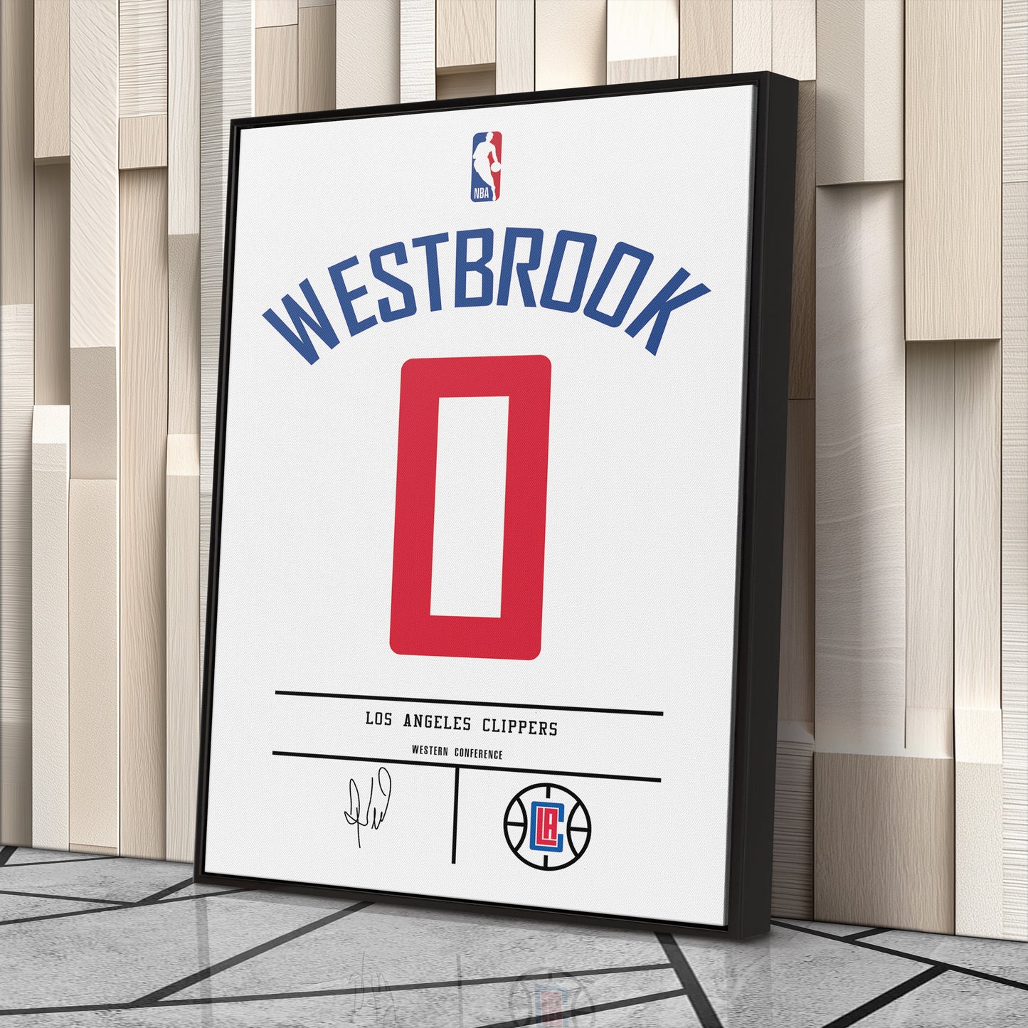 Russell Westbrook Clippers Jersey Canvas Print | Wall Art Decor