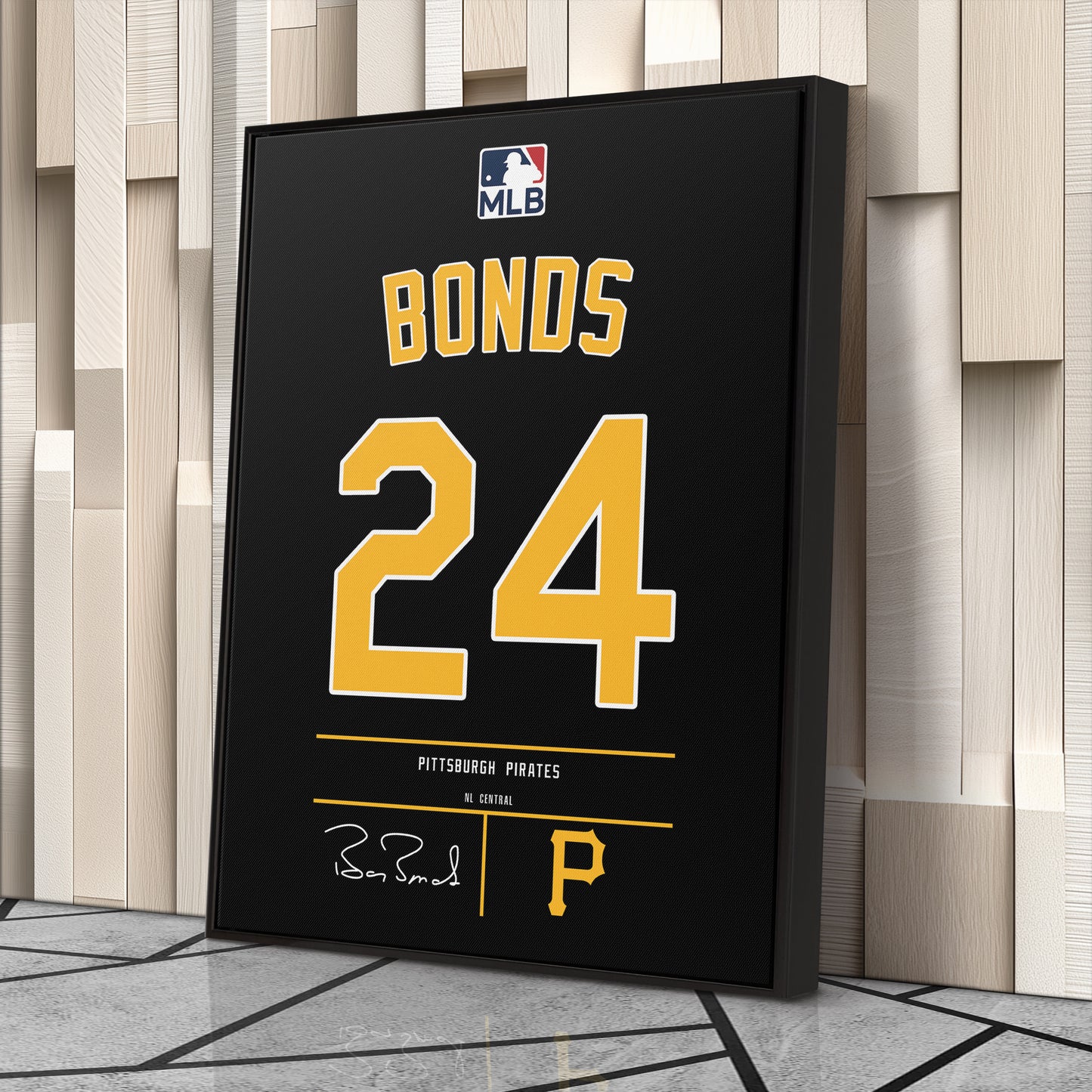 Barry Bonds Pittsburgh Pirates Black Jersey Canvas Wall Art