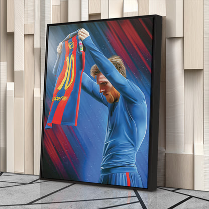 Lionel Messi Iconic Celebration Canvas Print | Soccer Legend Wall Art