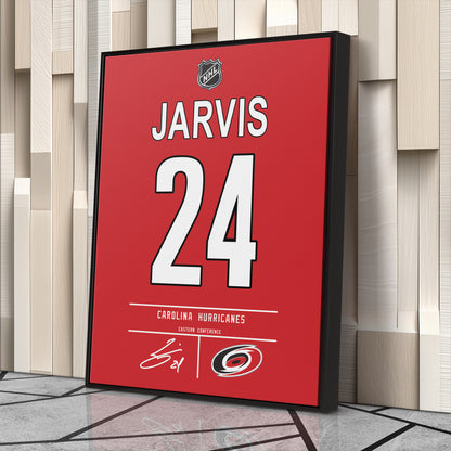 Seth Jarvis Hurricanes Jersey Canvas Print | Wall Art Decor