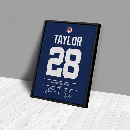 Jonathan Taylor Colts Jersey Canvas Print | Wall Art Decor