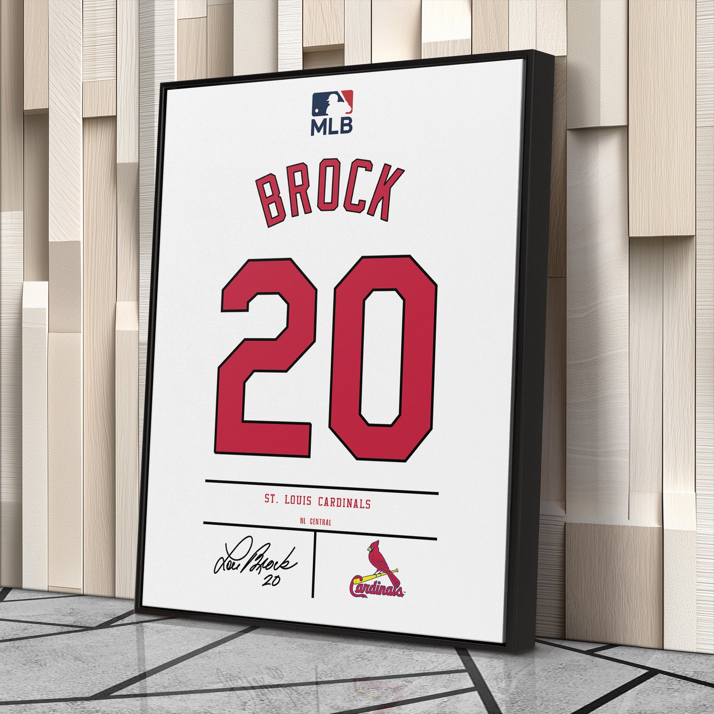 Lou Brock  St. Louis Cardinals Jersey Canvas Wall Art