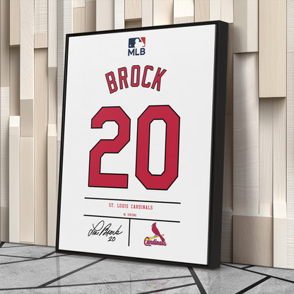 Lou Brock  St. Louis Cardinals Jersey Canvas Wall Art