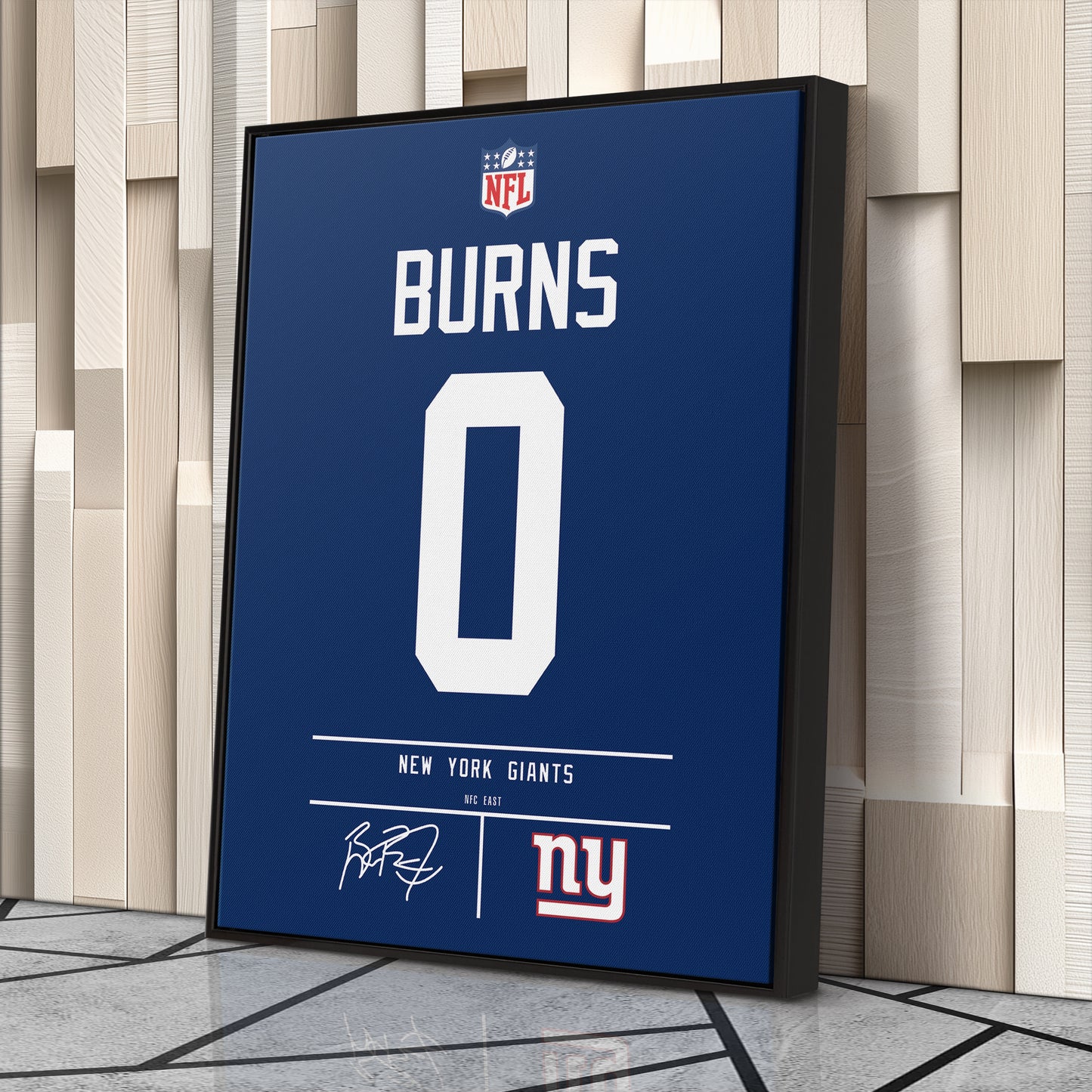 Brian Burns New York Giants Jersey Canvas Wall Art