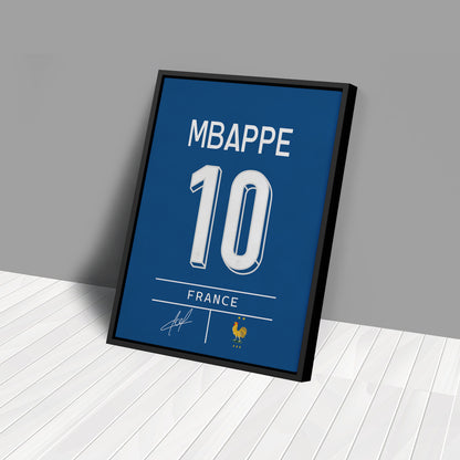 Kylian Mbappé France Jersey Canvas Print | Wall Art Decor