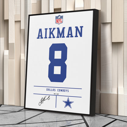 Troy Aikman Cowboys Jersey Canvas Print | Wall Art Decor