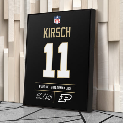 Brandon Kirsch Purdue Boilermakers Jersey Canvas Wall Art