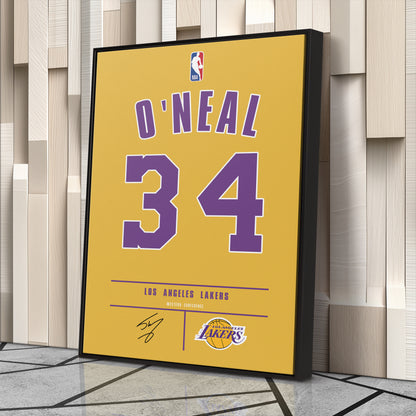 Shaquille O'Neal Lakers Jersey Canvas Print | Wall Art Decor