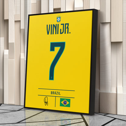 Vinicius Junior Brazil Jersey Canvas Wall Art