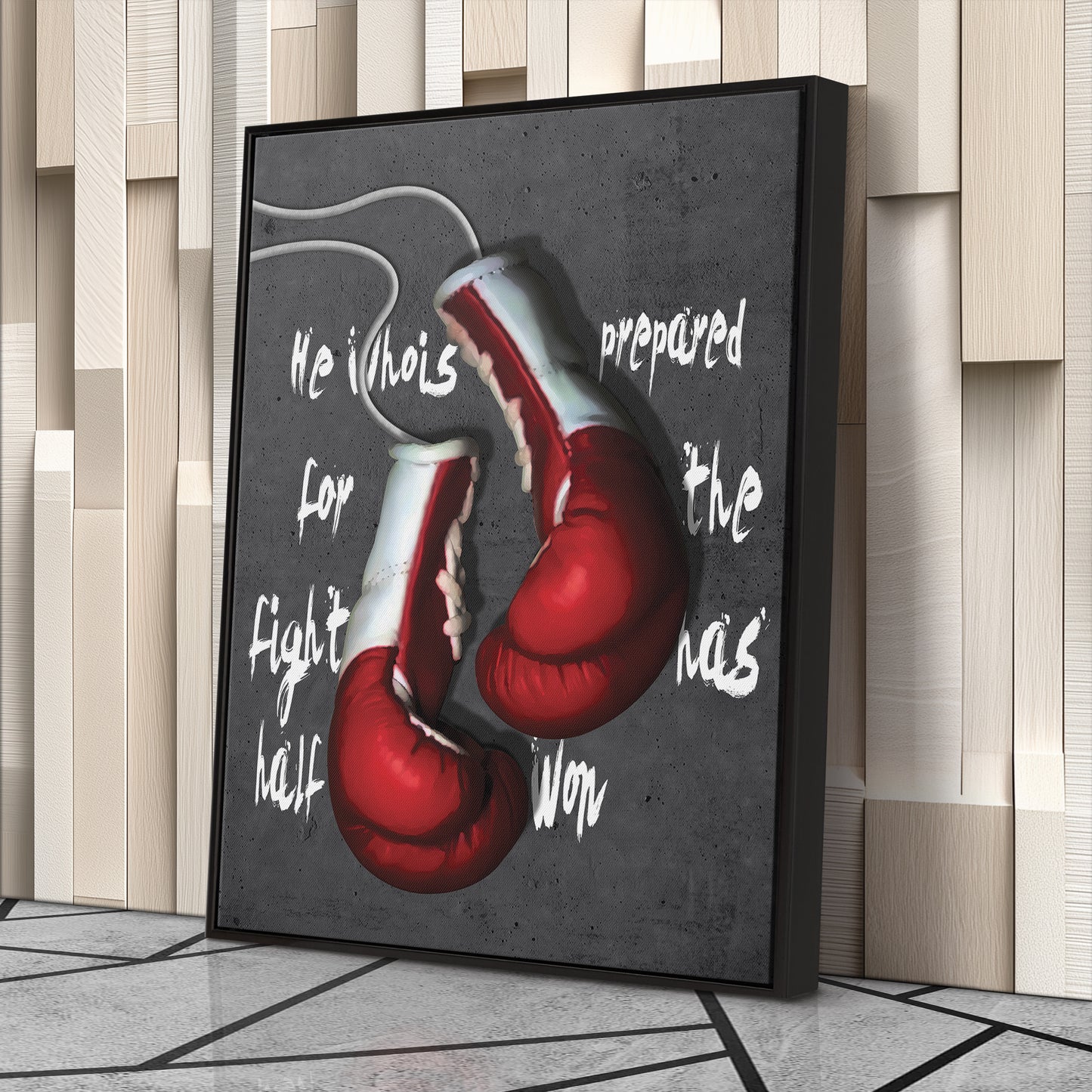 Boxing Gloves Canvas Print | Motivational Fight Wall Art Decor