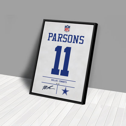 Micah Parsons Cowboys Jersey Canvas Print | Wall Art Decor