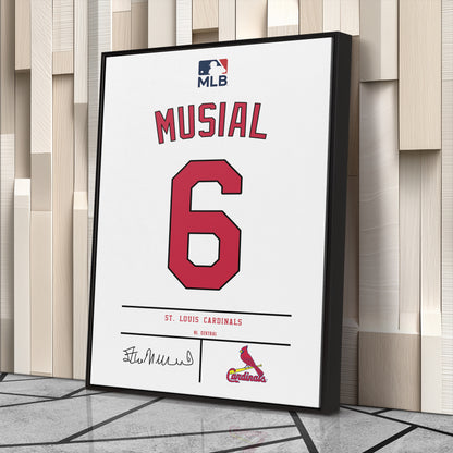 Stan Musial Cardinals Jersey Canvas Print | Wall Art Decor