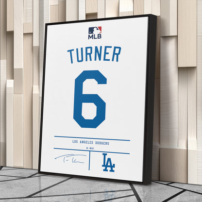 Trea Turner Dodgers Jersey Canvas Print | Wall Art Decor