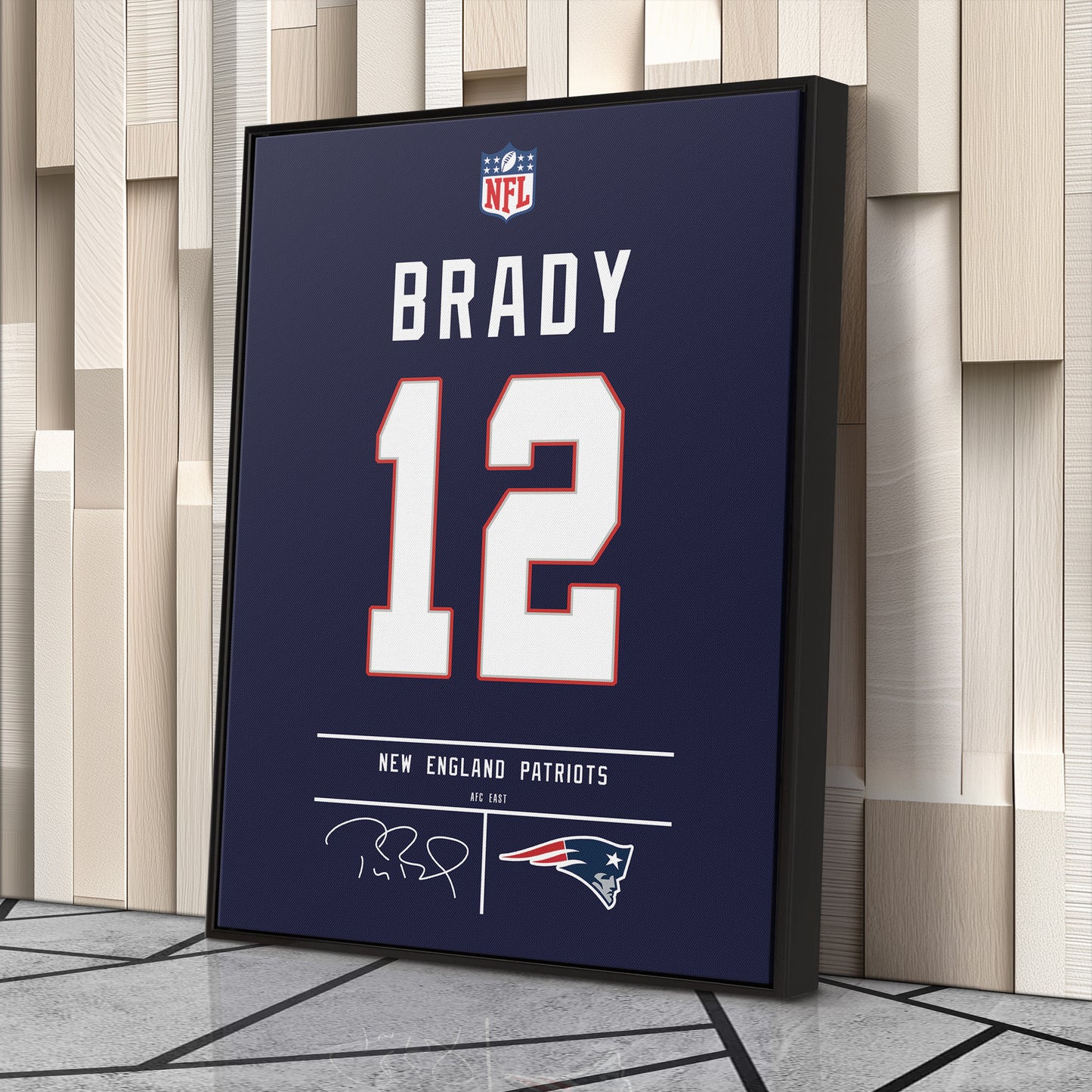 Tom Brady Patriots Jersey Canvas Print | Wall Art Decor