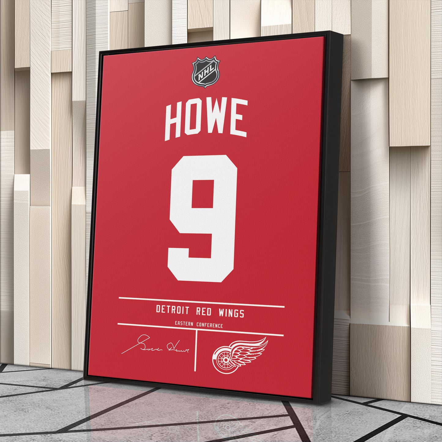 Gordie Howe Red Wings Jersey Canvas Print | Wall Art Decor