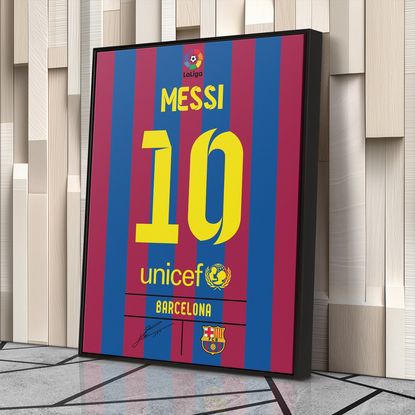 Lionel Messi Barcelona Jersey Canvas Print | Soccer Wall Art Decor