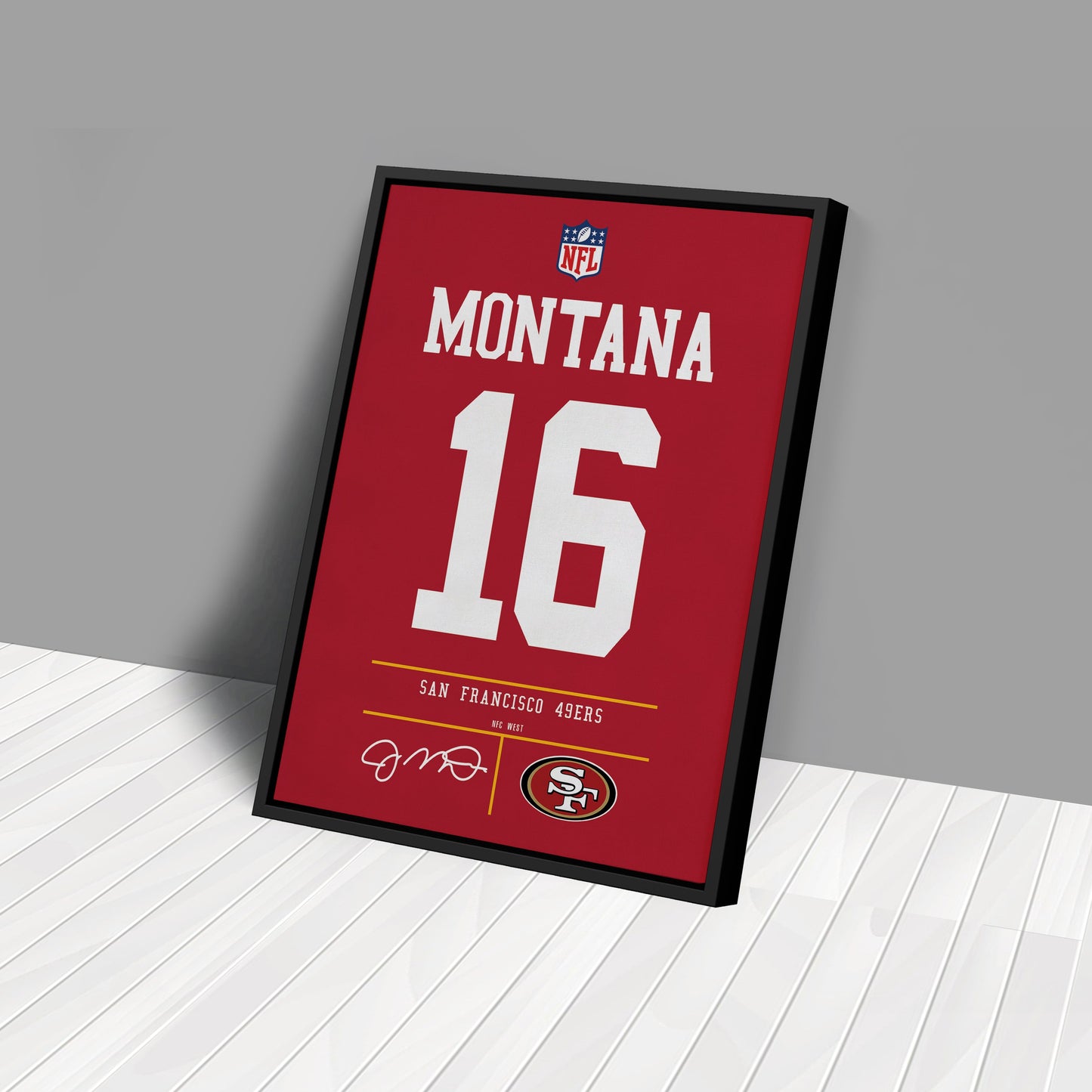 Joe Montana 49ers Jersey Canvas Print | Wall Art Decor