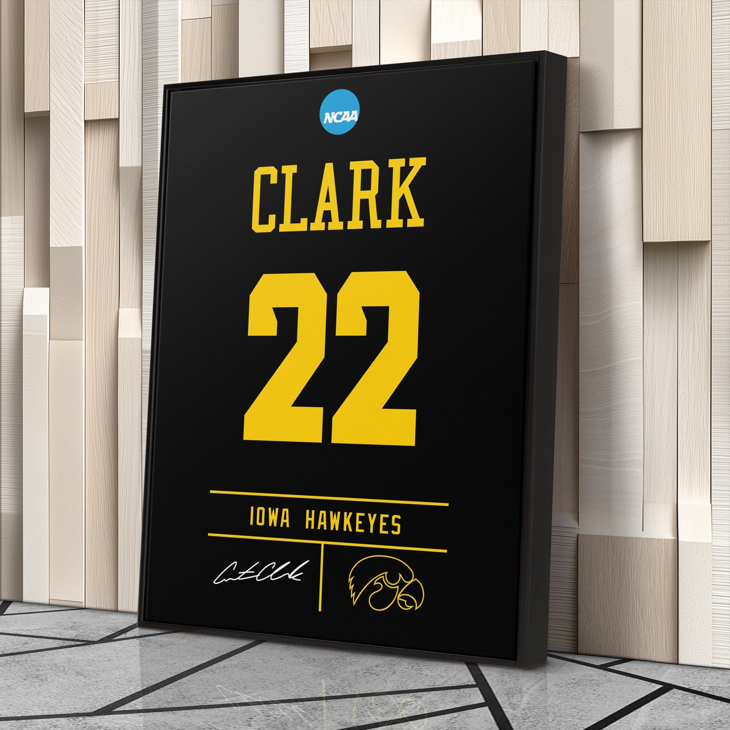 Caitlin Clark Iowa Hawkeyes Jersey Canvas Wall Art