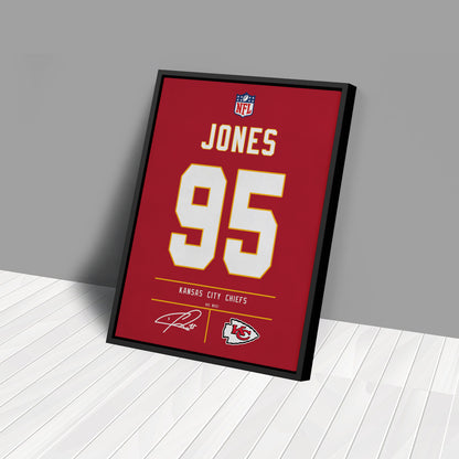 Chris Jones Chiefs Jersey Canvas Print | Wall Art Decor